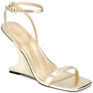 Aaj by Aminah Women's Indigo Wedge Sandals - Gold